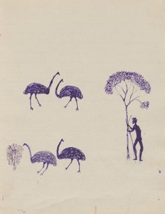 クワットクワットの人々-主に先住民族と白人の活動を描いたスケッチブック17854